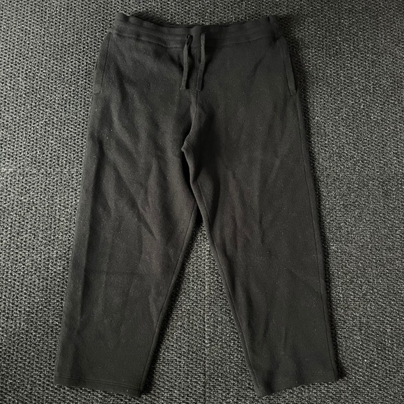 Canada Goose Black Wool Blend Lounge Sweatpants Men Made in Italy Size S Cropped